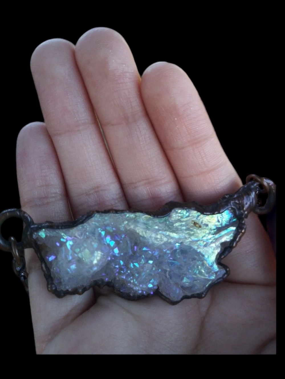 Aqua & Lavender Druzy Necklace